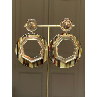 CLOE Octo écaille onyx & miroir - Francine BRAMLI Paris