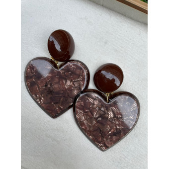 LOVE coeurs marrons - Francine BRAMLI Paris