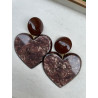 LOVE coeurs marrons - Francine BRAMLI Paris