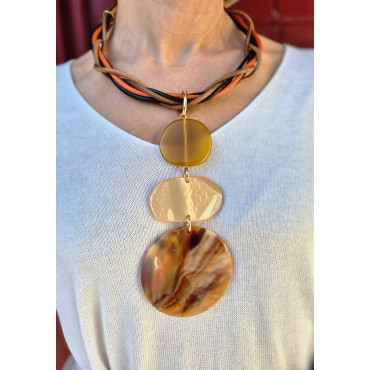 Collier cordon JULES Marron ocre - FRANCINE BRAMLI Paris
