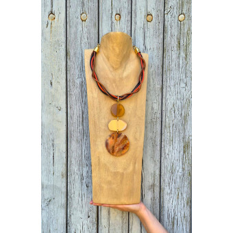 Collier cordon JULES Marron ocre - FRANCINE BRAMLI Paris