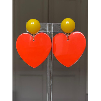 LOVE coeur orange - Francine BRAMLI Paris