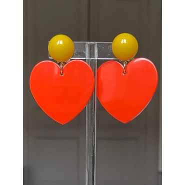 LOVE coeur orange - Francine BRAMLI Paris