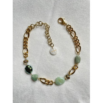 Collier LÉON cristal vert & agate - FRANCINE BRAMLI Paris