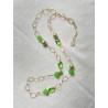 Sautoir LORIS cristal vert, perles de Majorque - FRANCINE BRAMLI Paris collier