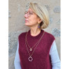 Collier DINO doré, cristal rose/prune - FRANCINE BRAMLI Paris