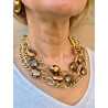 Collier REGIS cristal Doré 3 rangs - FRANCINE BRAMLI Paris