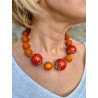 Collier OCTAVE perles oranges satinées - Francine BRAMLI Paris