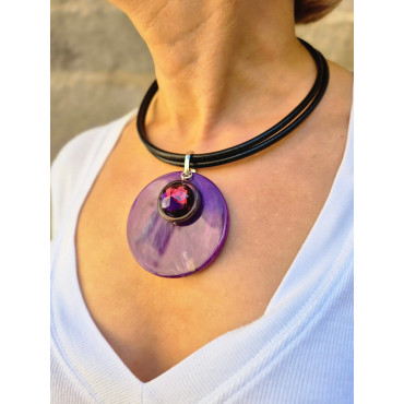 Collier cordon JULES Violet - FRANCINE BRAMLI Paris