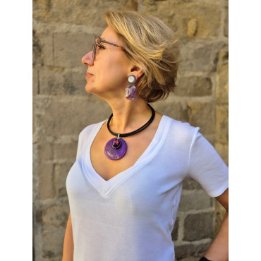 Collier cordon JULES Violet - FRANCINE BRAMLI Paris