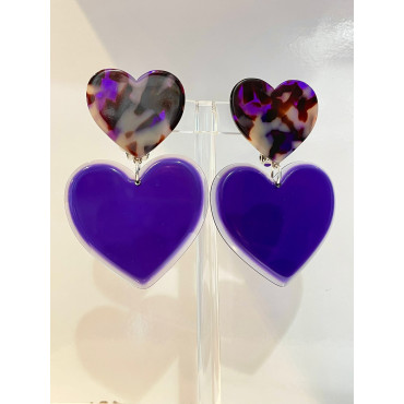 LOVELY coeurs violets - Francine BRAMLI Paris