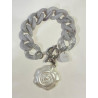 CHARLY Maillons gris Charms fleur nacrée - FRANCINE BRAMLI Paris