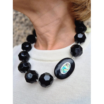 Collier PASCAL noir & nacre - FRANCINE BRAMLI Paris