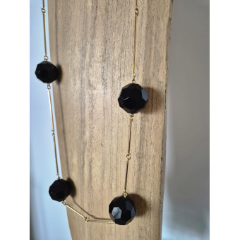 Sautoir PASCALIN perles noires - FRANCINE BRAMLI Paris collier