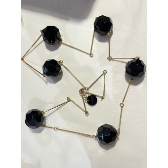 Sautoir PASCALIN perles noires - FRANCINE BRAMLI Paris collier