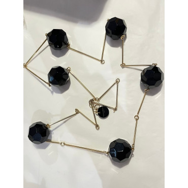 Sautoir PASCALIN perles noires - FRANCINE BRAMLI Paris collier