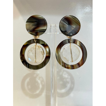 MILA écaille onyx & Cristal  - Francine BRAMLI Paris