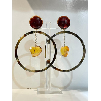 CREOLE écaille onyx & Cristal  - Francine BRAMLI Paris