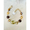 Bracelet SWANN cristal Kaki/ambré/fumé - Francine BRAMLI Paris