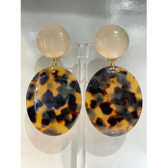 MAUD écaille, Cabochon ivoire - Francine BRAMLI Paris