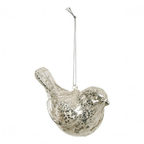 OISEAU à suspendre en verre argenté - MATHILDE M