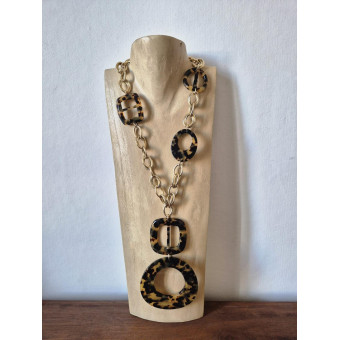 Collier DINO écaille Tokyo & doré - Francine BRAMLI Paris