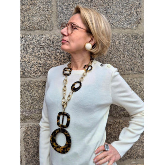 Collier DINO écaille Tokyo & doré - Francine BRAMLI Paris