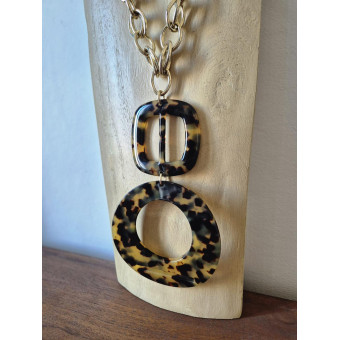 Collier DINO écaille Tokyo & doré - Francine BRAMLI Paris