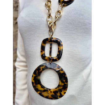 Collier DINO écaille Tokyo & doré - Francine BRAMLI Paris