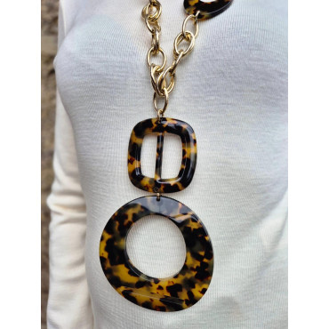 Collier DINO écaille Tokyo & doré - Francine BRAMLI Paris