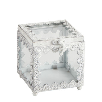 BOÎTE à BIJOUX carrée Précieuse PM en métal blanchi - MATHILDE M