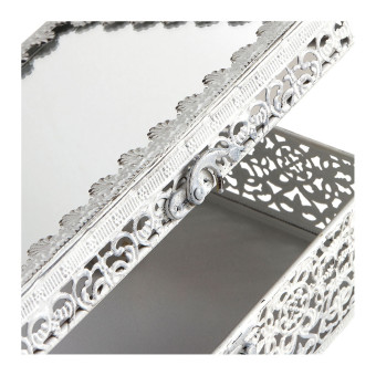 BOÎTE à BIJOUX rectangulaire Précieuse en métal blanchi - MATHILDE M