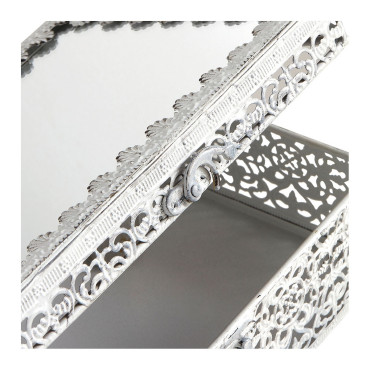 BOÎTE à BIJOUX rectangulaire Précieuse en métal blanchi - MATHILDE M