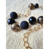 Sautoir ROMAN noir & doré - Francine BRAMLI Paris Collier