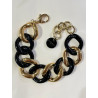 Bracelet ALESSIA Maillons noir & doré - Francine BRAMLI Paris