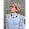 Collier PASCAL noir/gris/rose/doré - FRANCINE BRAMLI Paris