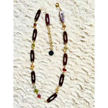 Sautoir LEONARD marron - FRANCINE BRAMLI Paris collier