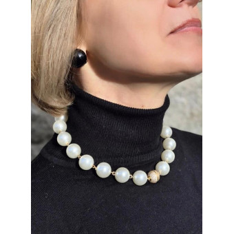 Collier CLOVIS perles nacrées Fermoir Cristal - Francine BRAMLI Paris