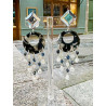 FLORETTE noir & argent cristal - Francine BRAMLI Paris