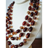 Collier REGIS Marron 3 rangs - FRANCINE BRAMLI Paris