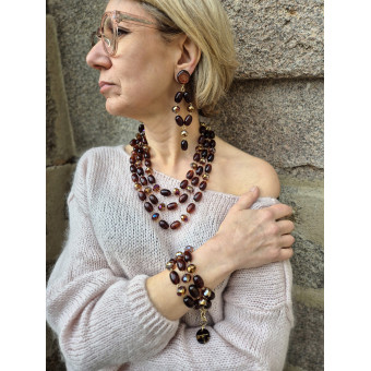 SUZANNA marron & cristal - Francine BRAMLI Paris