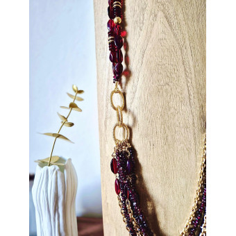 Collier IMPERIAL bordeaux - Francine BRAMLI Paris