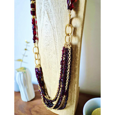 Collier IMPERIAL bordeaux - Francine BRAMLI Paris