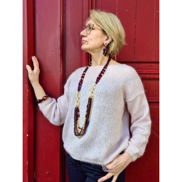 Collier IMPERIAL bordeaux - Francine BRAMLI Paris