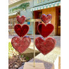 LOVE coeur triple bordeaux - Francine BRAMLI Paris