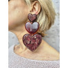 LOVE coeur triple bordeaux - Francine BRAMLI Paris