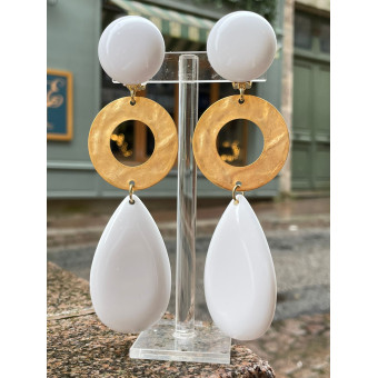 LIMA longue blanc/doré - Francine BRAMLI Paris