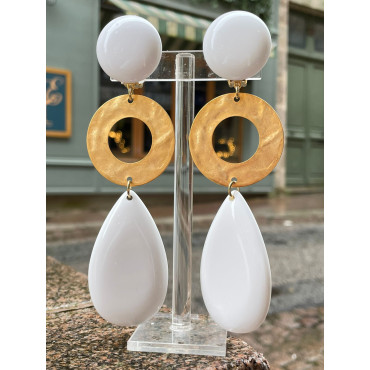 LIMA longue blanc/doré - Francine BRAMLI Paris