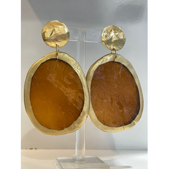 VITRAIL marron doré - Francine BRAMLI Paris