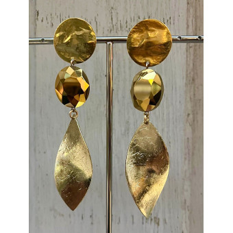 FEUILLE Dorée & cristal - Francine BRAMLI Paris